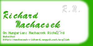 richard machacsek business card